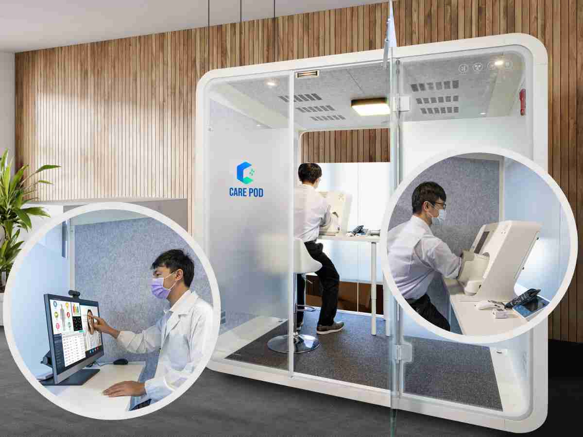 达擎于医疗科技展中展出＂远距诊疗舱＂，，，，以因应医疗数字化及社会高龄化趋势下、、、、复诊及慢性病患等族群对于远距看诊需求逐渐升高所推出的创新整合方案。。。多功能合一、、、高隐私性的远距诊疗舱可根据病患端与医师端的不同需求，，，，提供弹性化及客制化功能，，，，节省医生和病患的精力及时间